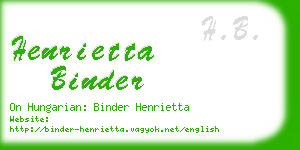 henrietta binder business card